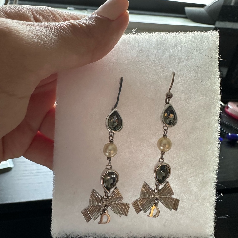 Authentic Dior Silver Jewelry piece with pearl
